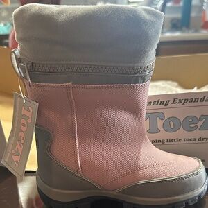 Pink and Gray Kids Boots